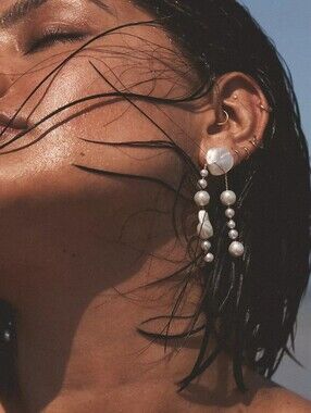 Anthropologie Dainty Pearl Drop Earrings - White Pearls